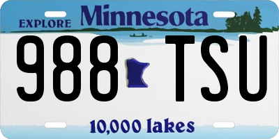 MN license plate 988TSU