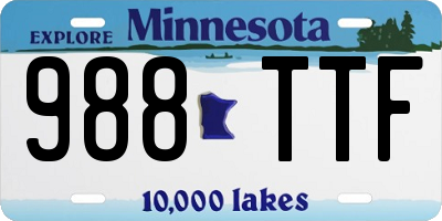 MN license plate 988TTF