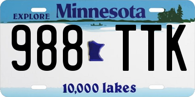 MN license plate 988TTK