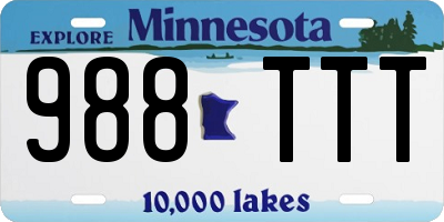 MN license plate 988TTT