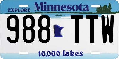 MN license plate 988TTW