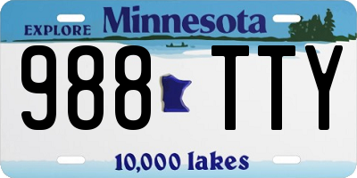 MN license plate 988TTY