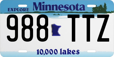 MN license plate 988TTZ
