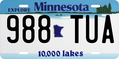 MN license plate 988TUA