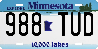 MN license plate 988TUD