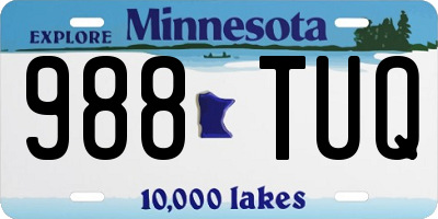 MN license plate 988TUQ