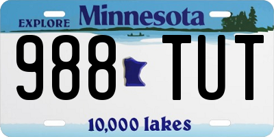 MN license plate 988TUT
