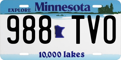 MN license plate 988TVO