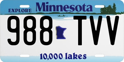 MN license plate 988TVV