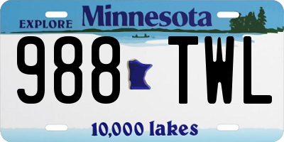 MN license plate 988TWL