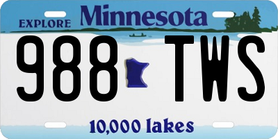 MN license plate 988TWS