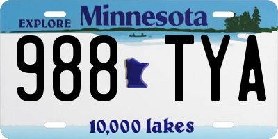 MN license plate 988TYA