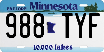 MN license plate 988TYF