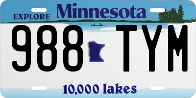 MN license plate 988TYM