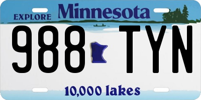 MN license plate 988TYN