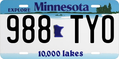 MN license plate 988TYO