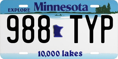 MN license plate 988TYP