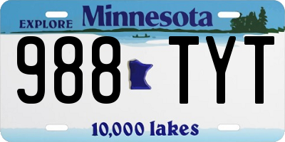 MN license plate 988TYT