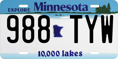 MN license plate 988TYW