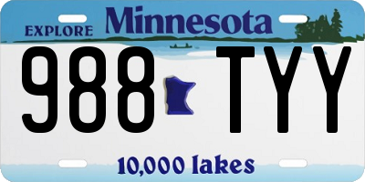 MN license plate 988TYY