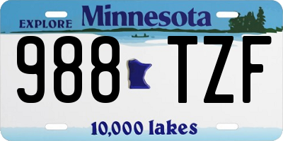 MN license plate 988TZF