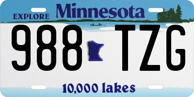 MN license plate 988TZG