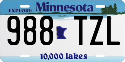 MN license plate 988TZL