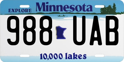 MN license plate 988UAB