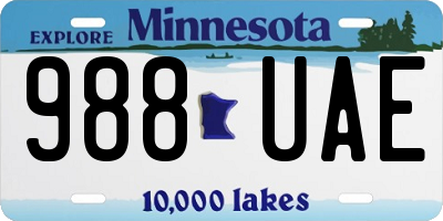 MN license plate 988UAE