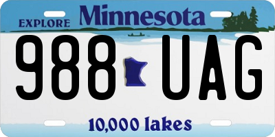 MN license plate 988UAG