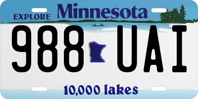 MN license plate 988UAI