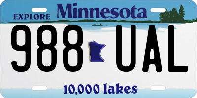 MN license plate 988UAL