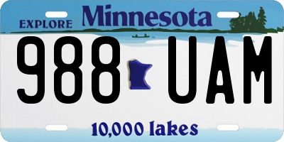MN license plate 988UAM