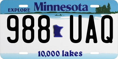 MN license plate 988UAQ