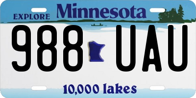 MN license plate 988UAU