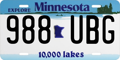 MN license plate 988UBG