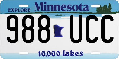 MN license plate 988UCC