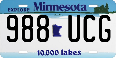 MN license plate 988UCG