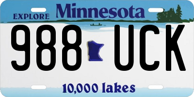 MN license plate 988UCK