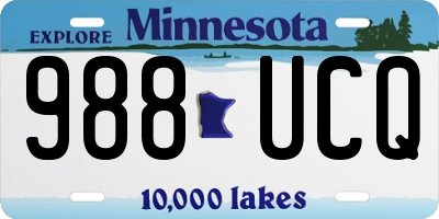 MN license plate 988UCQ