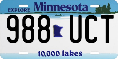 MN license plate 988UCT