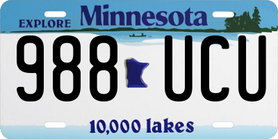 MN license plate 988UCU