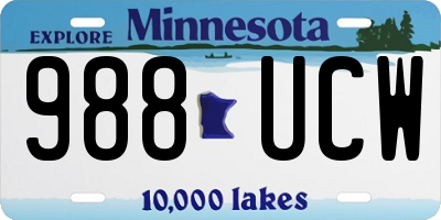 MN license plate 988UCW