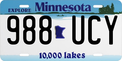 MN license plate 988UCY