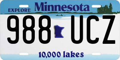 MN license plate 988UCZ