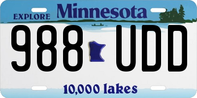 MN license plate 988UDD