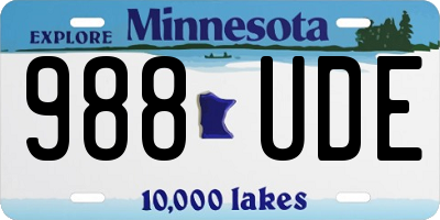 MN license plate 988UDE