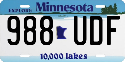 MN license plate 988UDF