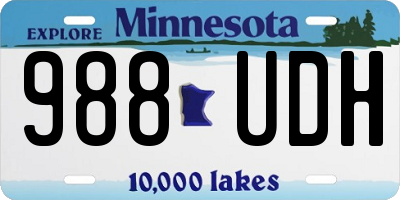 MN license plate 988UDH