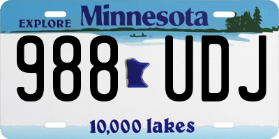 MN license plate 988UDJ